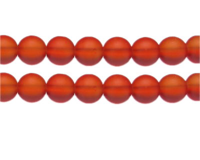 12mm Burnt Orange Semi-Matte Glass Bead, approx. 13 beads