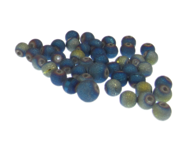 Approx. 1oz. x 6mm Blue Druzy-Style Glass Bead Mix Approx. 1oz. x 6mm Blue Druzy-Style Glass Bead Mix