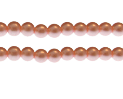 10mm Rose Pink Glass Pearl Bead, approx. 22 beads