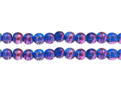 8mm Calm Waters Abstract Glass Bead, approx. 35 beads