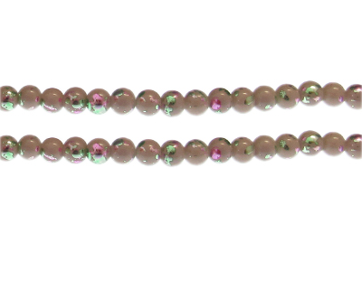 6mm Pink Dusk Abstract Glass Bead, approx. 43 beads