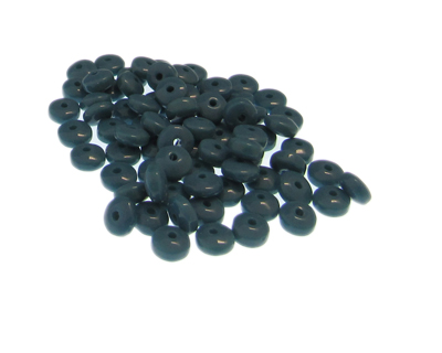 (image for) Approx. 1oz. x 6x4mm Petrol Blue Disc Glass Bead - Click Image to Close