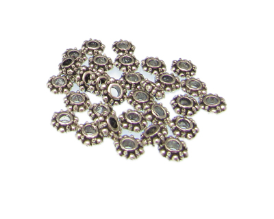 (image for) 6mm Silver Metal Bead Cap, approx. 30 caps