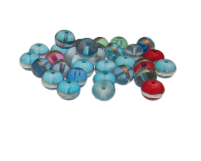 (image for) Approx. 1oz. x 8mm Color Glass Bead w/Silver Line Mix