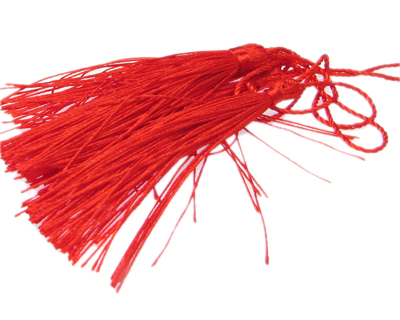130 x 6mm Red Polyester Tassel (70 x 90mm), 5 tassels