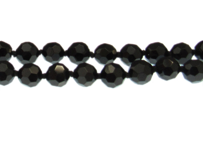 (image for) 10mm Black Faceted Glass Bead, 17" KNOTTED string - Click Image to Close