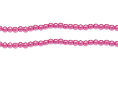 4mm Bubblegum Glass Pearl Bead, approx. 113 beads