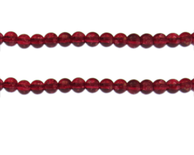 6mm Red Bloom Spray Glass Bead, approx. 48 beads