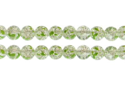 10mm Zinnia Crackle Spray Glass Bead, approx. 23 beads