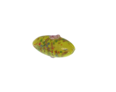 30 x 24mm Yellow Pattern Oval Lampwork Glass Bead 30 x 24mm Yellow Pattern Oval Lampwork Glass Bead