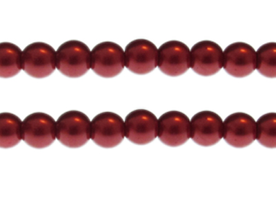 10mm Strawberry Glass Pearl Bead, approx. 22 beads