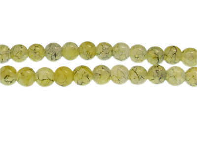 8mm Yellow/Gray Duo-Style Glass Bead, approx. 35 beads