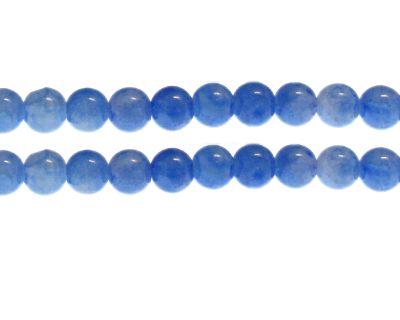 10mm Blue Duo-Style Glass Bead, approx. 17 beads