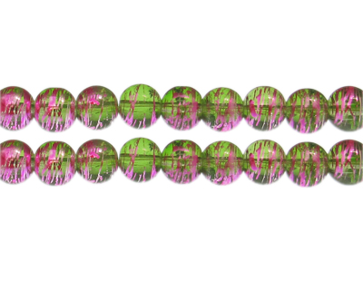 10mm Flower Field Abstract Glass Bead, approx. 16 beads