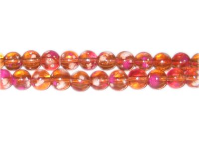 (image for) 8mm Orange Blossom Spray Glass Bead, approx. 52 beads - Click Image to Close