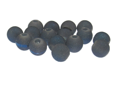 (image for) Approx. 1oz. x 10mm Silver Blue Druzy-Style Glass Bead