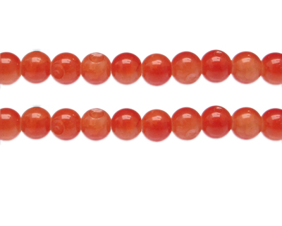 10mm Deep Orange Gemstone-Style Glass Bead, approx. 17 beads