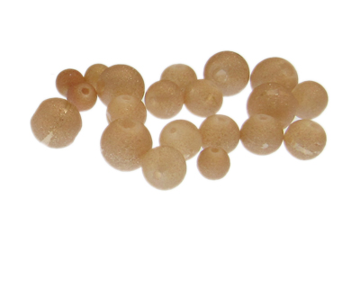 (image for) Approx. 1oz. x 6-10mm Peach Druzy-Style Glass Bead