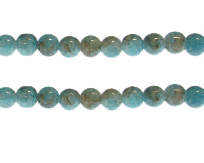(image for) 10mm Blue/Gray Duo-Style Glass Bead, approx. 18 beads - Click Image to Close