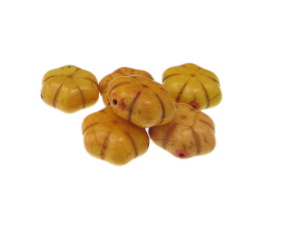 18mm Dyed Yellow Flower, 6 beads