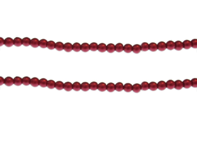 4mm Strawberry Glass Pearl Bead, approx. 104 beads