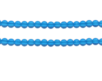 6mm Turquoise Sea/Beach-Style Glass Bead, approx. 41 beads