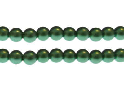10mm Emerald Glass Pearl Bead, approx. 22 beads