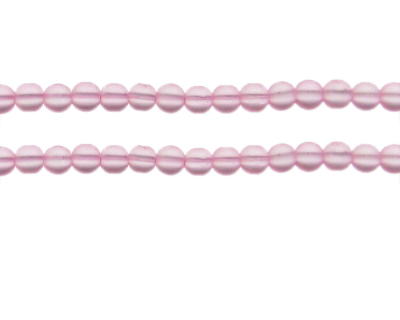 6mm Pink Sea/Beach-Style Glass Bead, approx. 41 beads