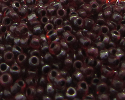 11/0 Dark Red Transparent Glass Seed Beads, 1oz. bag