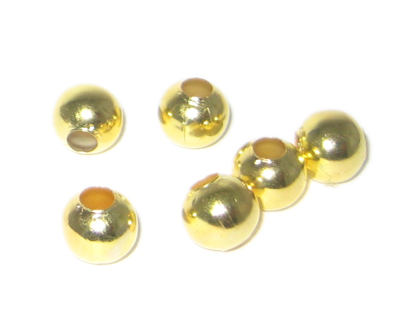 10mm Gold Round Iron Bead, approx. 20 beads - large hole
