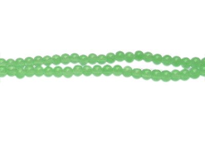 4mm Green Brush Jade-Style Glass Bead, approx. 107 beads