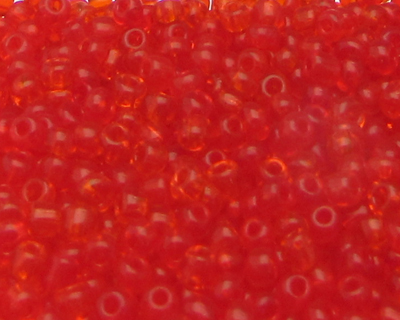 (image for) 11/0 Deep Orange Transparent Glass Seed Bead, 1oz. Bag