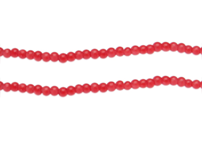 4mm Red Jade-Style Glass Bead, approx. 110 beads