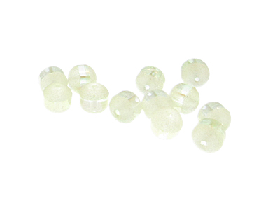 8mm Ivory Druzy-Style w/ Line Glass Bead, 12 beads