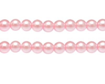 10mm Soft Pink Glass Pearl Bead, approx. 22 beads
