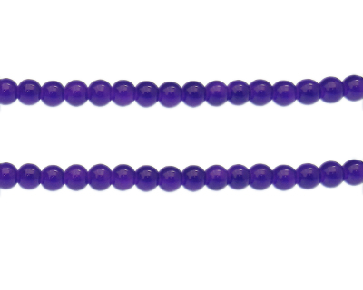 6mm Grape Jade-Style Glass Bead, approx. 73 beads