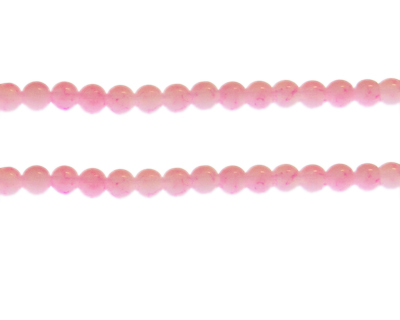 6mm Pink Marble-Style Glass Bead, approx. 68 beads
