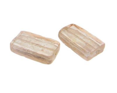(image for) 34 x 20mm Pale Peach Rectangle Lampwork Glass Bead, 2 beads