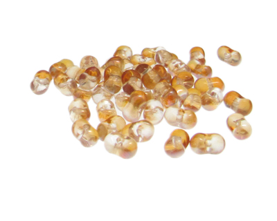 Approx. 1.2oz. x 8x6mm Peach Luster Glass Peanut Beads