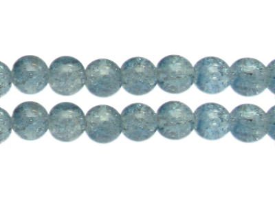 12mm Deep Silver Crackle Glass Bead, approx. 18 beads