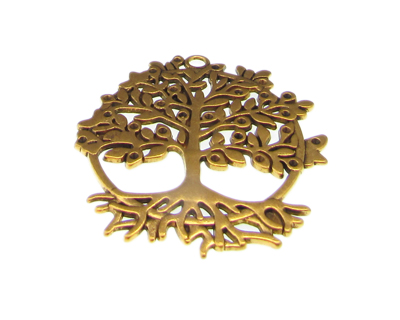 (image for) 50 x 46mm Tree of Life Gold Metal Pendant - Click Image to Close