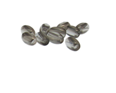 10 x 6mm Silver Oval Glass Bead, 10 beads, large hole