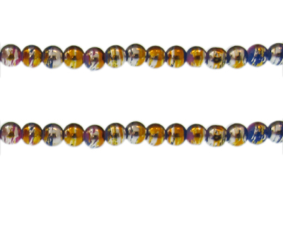 6mm Fiesta Abstract Glass Bead, approx. 45 beads