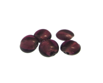(image for) 16mm Plum Foil Lampwork Glass Bead, 5 beads