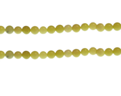 6mm Olivine Gemstone Bead, approx. 30 beads
