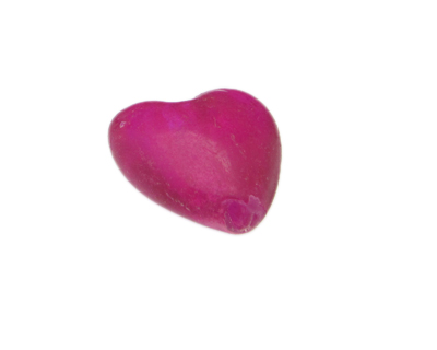 34mm Fuchsia Heart Lampwork Glass Bead. Peeling, No Returns!