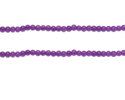 4mm Purple Jade-Style Glass Bead, approx. 110 beads