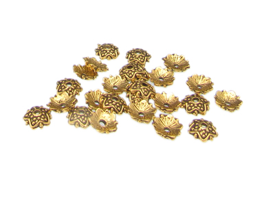 (image for) 6mm Metal Gold Bead Cap, approx. 20 caps