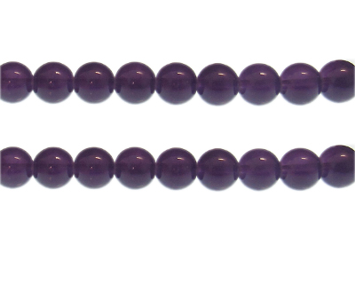 (image for) 10mm Deep Purple Jade-Style Glass Bead, approx. 21 beads - Click Image to Close
