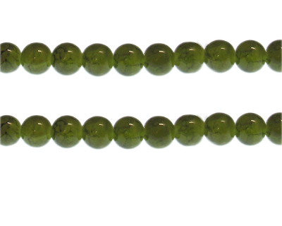 (image for) 10mm Khaki Duo-Style Glass Bead, approx. 18 beads - Click Image to Close